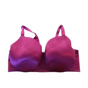 Cacique Lightly Lined Balconette Back Smoothing Underwire Bra Fuchsia Pink 38F